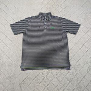 Turtleson Shirt Men's L Blue Green Stripe Polo Performance Golf Knit WeKoPa Club